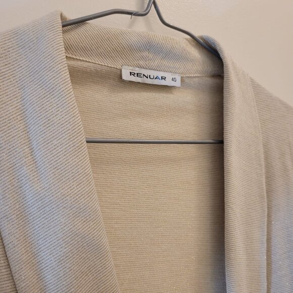 Renuar / Women Blazer / Open front / Cinch sleeves / Ivory and gold / EU 40 - Picture 7 of 11